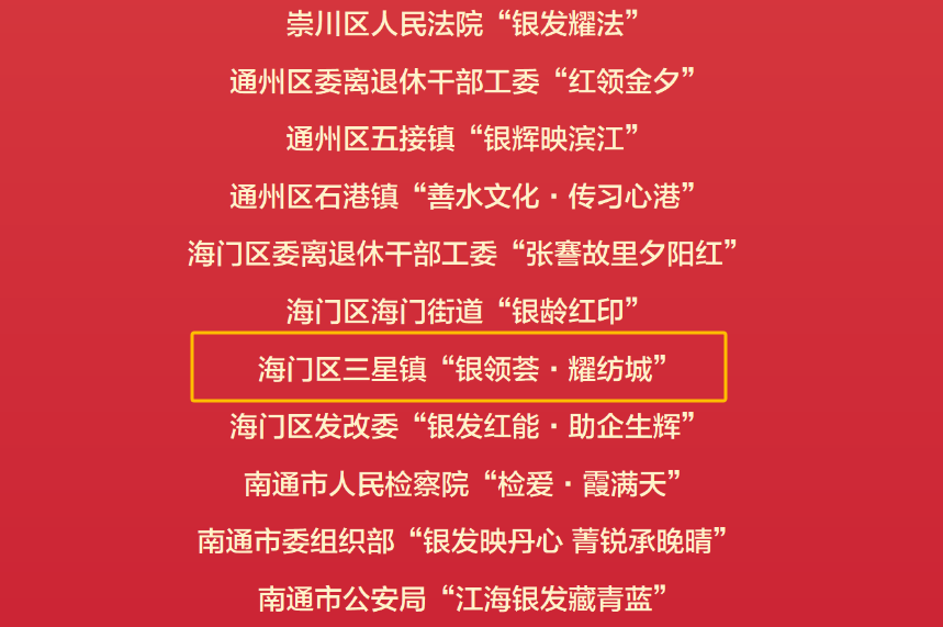三星镇“银领荟·耀纺城”党建品牌获评2023